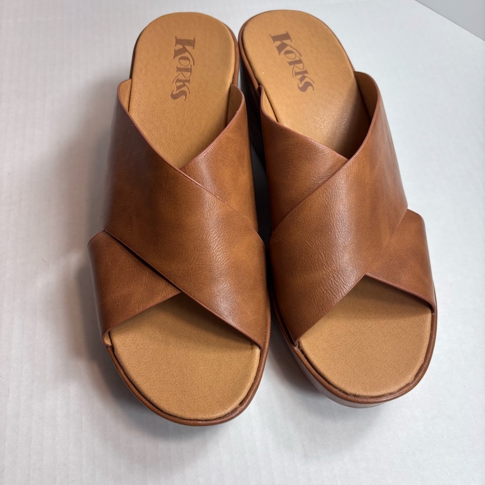 Korks Madera lI Wedge Sandal Brown Platform Open Toe Women’s Size 9 - Picture 4 of 8